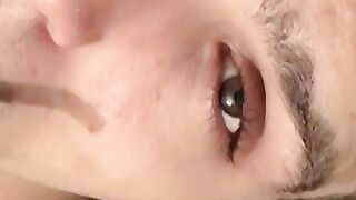 Tattooed chainsmoker teen stroke his hard huge cock