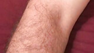Gay amateur jerks off in his bedroom and comes on his belly