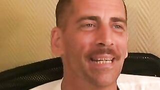 Tattooed mature dude sucks dick and masturbates