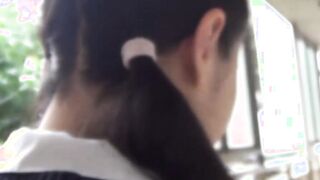 Voyeur video of young Japanese teen peeing in her panties