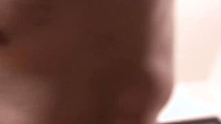 Gay nerd licking his balls and jerking his wood hard dick