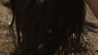 Serena J who is stunning teases the public outside with her shaved pussy