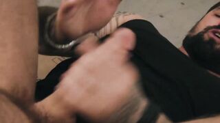 Horny Jock Travis gives blowjob to beef colleague Ryan Bones