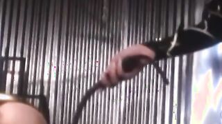 Beautiful blonde lesbian succumbs to reprimands and rubbing of her buttocks