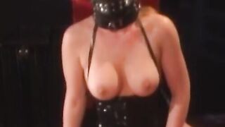 Beautiful blonde lesbian succumbs to reprimands and rubbing of her buttocks