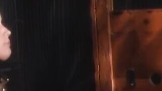 Beautiful blonde lesbian succumbs to reprimands and rubbing of her buttocks