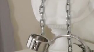 Bound and prepared to have her taut pussy torn apart sensual beauty