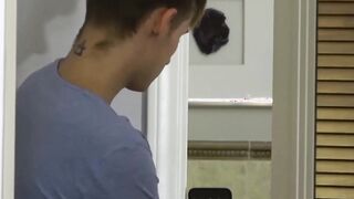 Twink stepson spied on his stepdad and takes his raw cock