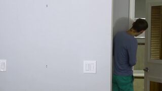 Twink stepson spied on his stepdad and takes his raw cock