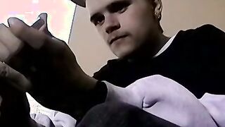 Amateur twink Bruce receives a long black cock in his ass