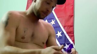 Billy Bob wanks his cock before spraying out a cumload