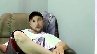 Billy Bob wanks his cock before spraying out a cumload