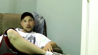 Billy Bob wanks his cock before spraying out a cumload