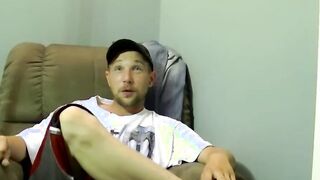Billy Bob wanks his cock before spraying out a cumload