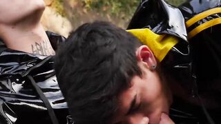 Roman Capellini sucks strangers dick before bareback banging