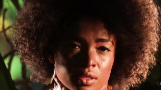 Slow motion teasing and pussy play with cute Ebony babe