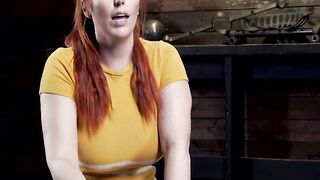 Huge natural tits redhead suffers in bondage