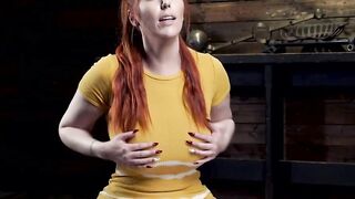 Huge natural tits redhead suffers in bondage