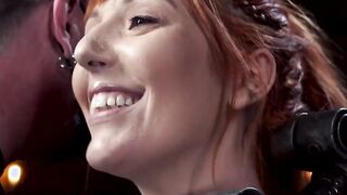 Huge natural tits redhead suffers in bondage