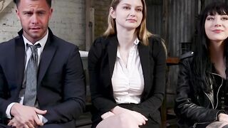 Agent fucks colleague and hacker in threesome bondage
