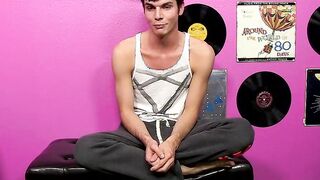 Christian Collins a young gay man cums severely after stroking a cock