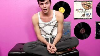 Christian Collins a young gay man cums severely after stroking a cock