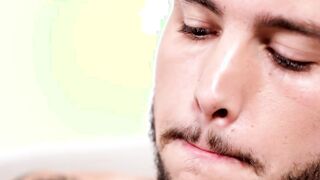 Young inked cutie working on his sweet cock really hard