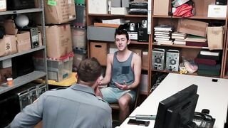 Officer catches young thief and hammers his tight ass bare