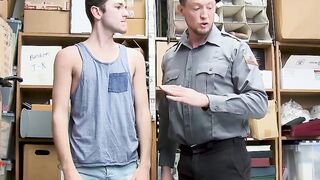 Officer catches young thief and hammers his tight ass bare