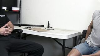 Security officer rams suspect raw and cums on his tight ass
