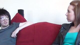 Stunning UK beauty receives cum in mouth after blowjob