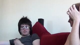 Stunning UK beauty receives cum in mouth after blowjob