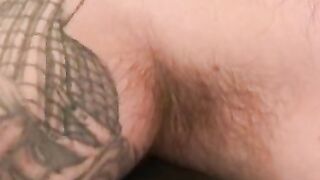 Amateur gay strokes his shaft while watching porn and comes