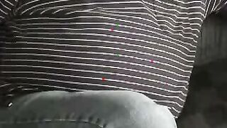 Bearded mature bear plays with his fat shaft and shoots cum