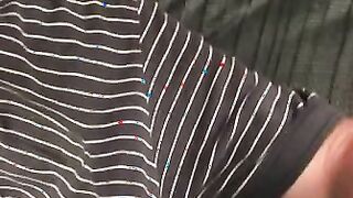 Bearded mature bear plays with his fat shaft and shoots cum