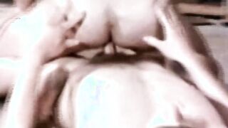Skinny horny guy rides retro cock furiously before cumshot