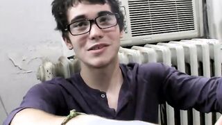 Straight twink masturbating after talking about himself
