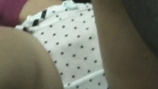 Japanese cutie in knee highs teasing her juicy clit