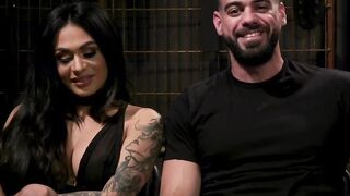 Hot bound trans gets rough fucked by big cock master