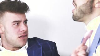 Realtor in suit anal fucked and cummed by his colleague
