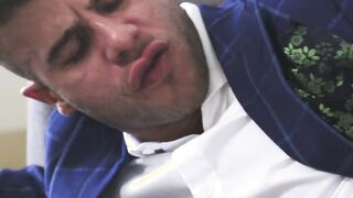 Realtor in suit anal fucked and cummed by his colleague