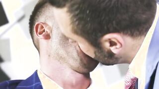 Realtor in suit anal fucked and cummed by his colleague