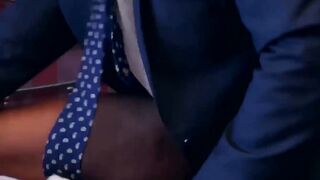 Stud gets his butt opening bored by finance manager as he groans