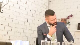 Hunk in formal attire rimmed and screwed from behind