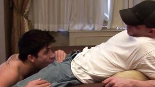 Young amateur is sucking small cock in POV for cum in mouth