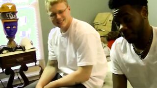 Big black cock dude fucking a white dude in the ass