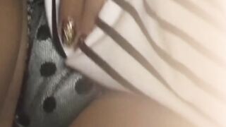Naturally busty Japanese babe rubbing her pussy hard