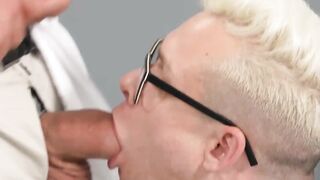 Horny dude rams his dick in a white mans mouth