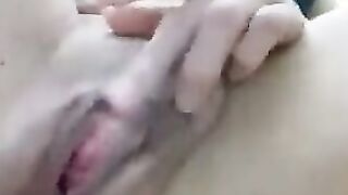 Busty Stepsister fingering her wet pussy upclose