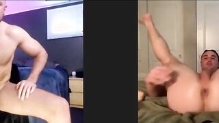 Hunky men Michael Boston and Wade Wolfgar jerk off on camera